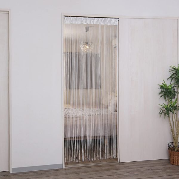 Astro String Curtain, White, Approx. 39.4 x 78.7 inches (100 x 200 cm), Machine Washable, Clean, Can be Used as Room Divider for Blindfold or Privacy Can be Cut to Desired Length for Living Room, Kitchen or Entryway, String Curtain, String Screen, Screen 