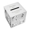 Personalised Silver Plated ABC Cube Money Box FREE ENGRAVING