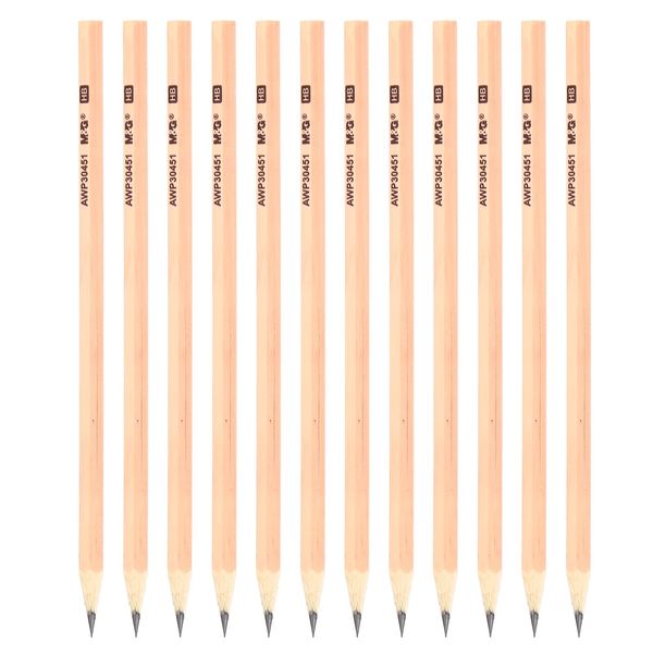 M&G Wooden Hexagonal HB Graphite Pencils, 12 Pack