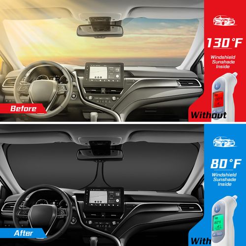 ARISMOTOR Windshield Sun Shade for Porsche Cayenne 2019-2025, Custom Fit Foldable Front Window Sunshade Sun Visor Protector, Block UV Rays Keep Your Car Cooler