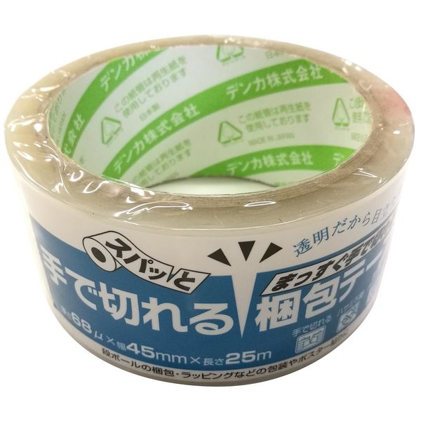 電気化学工業 Hand Cut Packing Tape 45mmx25 m Transparent