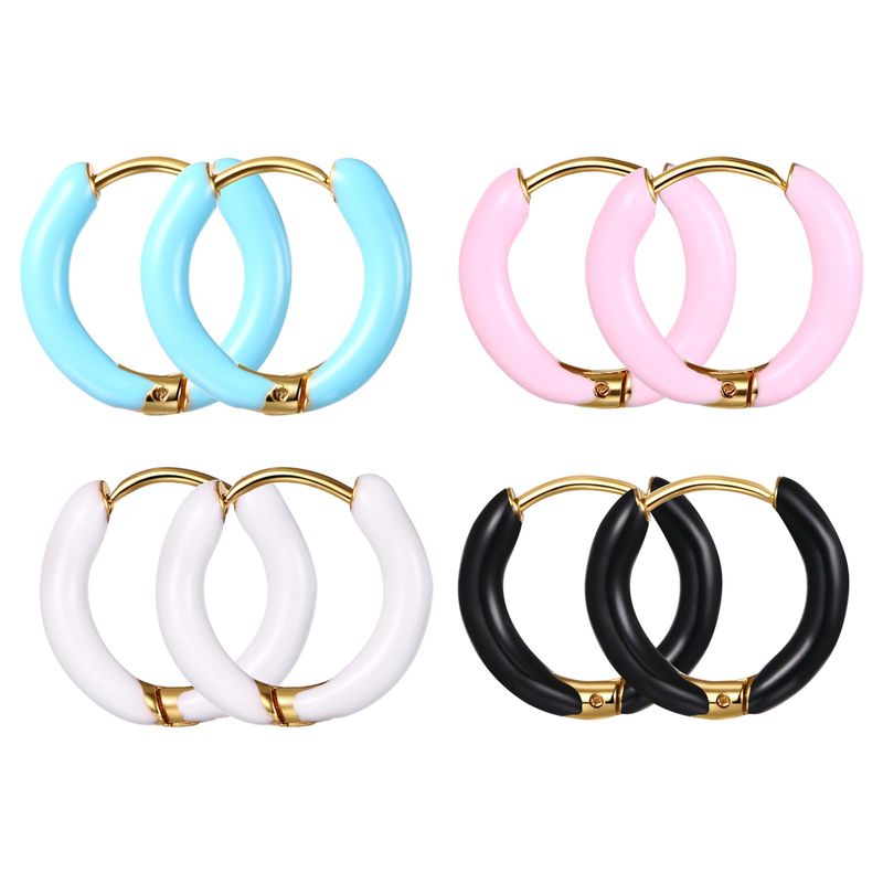 Dimaday Orecchini a Cerchio Grandi in Acciaio Inossidabile per Donna - Set di Gioielli Con Strass Multicolore, Huggie Carino 35MM/40MM/50MM