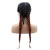 Copper Red Braided Wig Super Soft Double Box Braid Wigs for Black Women Long Brown Red Pre-Plucked Hairline Ombre Wig Synthetic Braiding Heat Resistant Fiber Hair Replacement Wig Drag Cosplay 22”