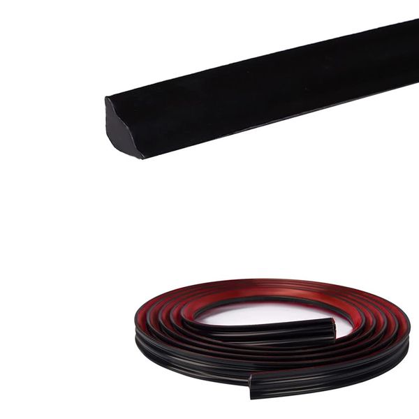 Black PVC Quadrant Trim,Skirting Board,Moulding Trim,Plastic Wall Corner Decoration Edging Strip Self Adhesive,Caulk Strip,Laminate Beading Anti-Mold Skirting Board,(3 Meters Long,19 * 13mm)