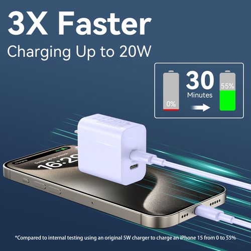 Phone 16 15 Pro Max Charger Cable, 20W Dual Port USB C Fast Charger Block with 10FT Long USB C to C Fast Charging Cord Cable for Phone 16 15 Pro Max/16 15 Pro/16 15/16 15 Plus,Pad Pro 12.9"/11"