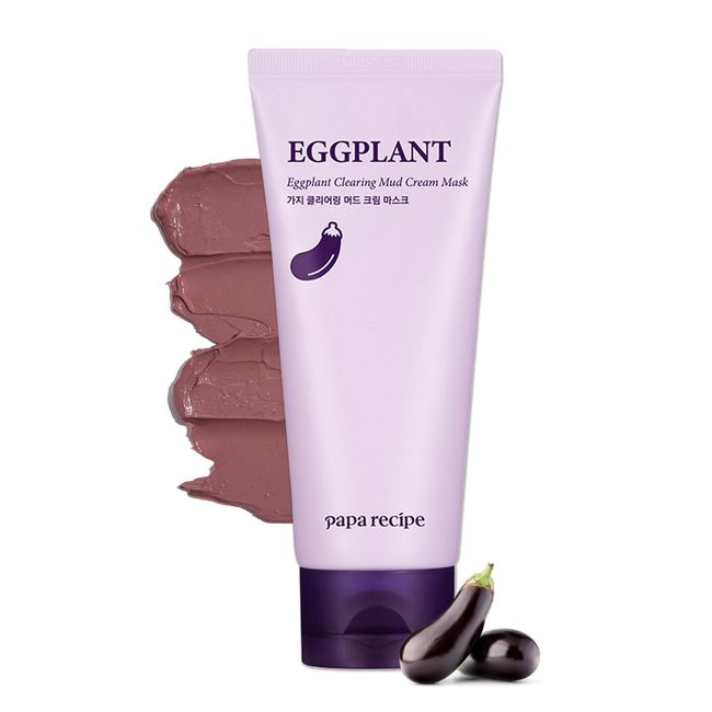 Papa Recipe Eggplant Mud Cream Mask 3.38 Ounce - Korean Skin Care, Dead Skin Exfoliator for Sensitive Face