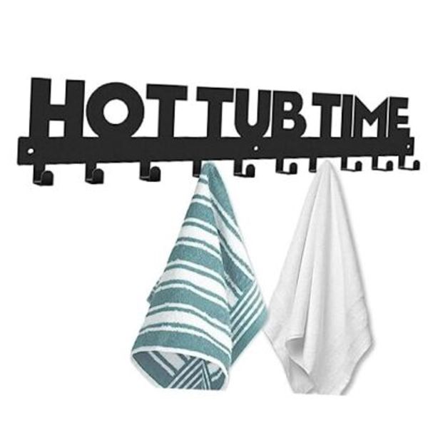 Towel Rack for Hot Tub Bathroom Towel Holder with 10 Hooks Towel 32 Inch