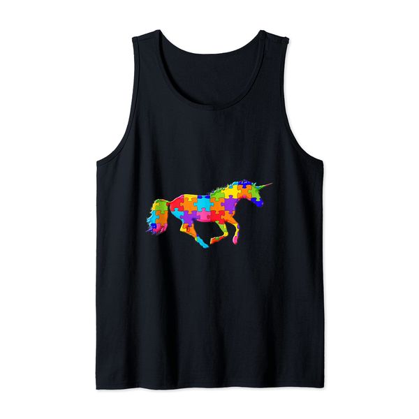 Unicorn Horse Puzzle Autism Puzzle Tank Top