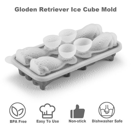 Nax Caki Golden Retriever Dog Ice Cube Mold Fun Shapes, Golden Retriever Gifts for Women, Cute Large Craft Ice Mold, Big Dog Ice Cube Trays for Whiskey Cocktails Bourbon