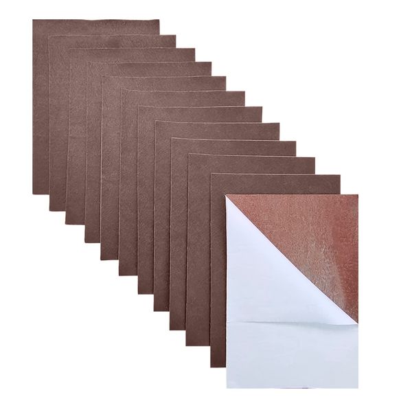 Jtnohx Self Adhesive Felt Sheets, 11 Pieces Stiff Sticky Felt, 8"x12" Felt Sheets with Adhesive Backing for Crafts, Felt Drawer Liner for Jewelry Box Drawer DIY (Brown)