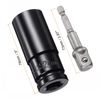 Boxonly 1/2" Drive Socket Accessory Set 24mm Deep 6-Point Impact Socket 3" Length and 1/4" Hex Shank Adapter