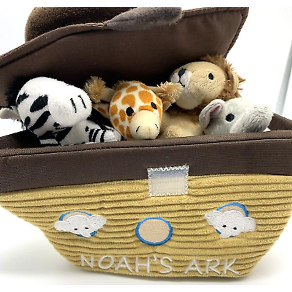 Noah's Ark Playset Carrier Plush Giraffe Rattles Elephant Lion Zebra Aurora Baby