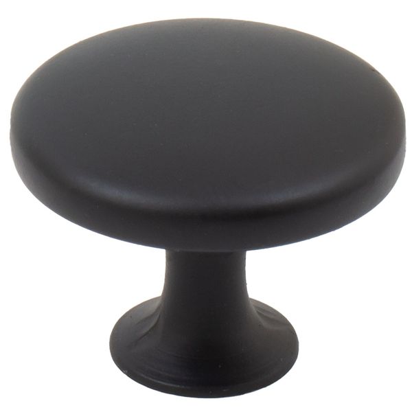 Universal Cabinet Knob, 1-1/8 Inches, Matte Black by Stone Harbor Hardware