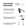 RCH Hardware HK-IR8398-70 Iron Orbit Wall Hook, 2.8 Inch, Grey