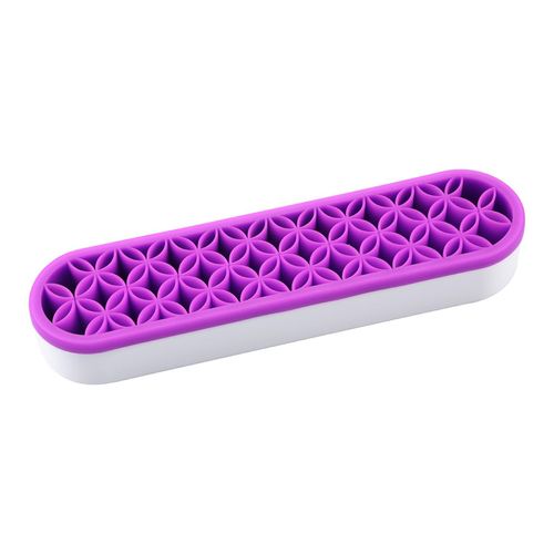 Luckious Brand Artist Brush Holder, Silicone Cosmetics Storage Box - Sewing Craft Tool Holder Storage Box for Studio, Office, Home, Outdoor, Travel, and Sketch (Purple)