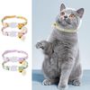 4 Colorful Cat Collars with Bell - Adjustable Soft Flower Pattern for Kittens & Small Pets