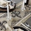DII French Style Tabletop Kitchen Collection, Reversible Table Runner, 14x72, Fleur de Lis Stripe