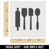 Kitchen Utensils Baking Cooking Wall Cookie DIY Craft Reusable Stencil - 3.5 Inch