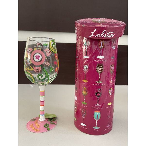 Lolita “BFF BEST FRIENDS FOREVER ”  15 Oz. Hand Painted Wine Glass, Original Box