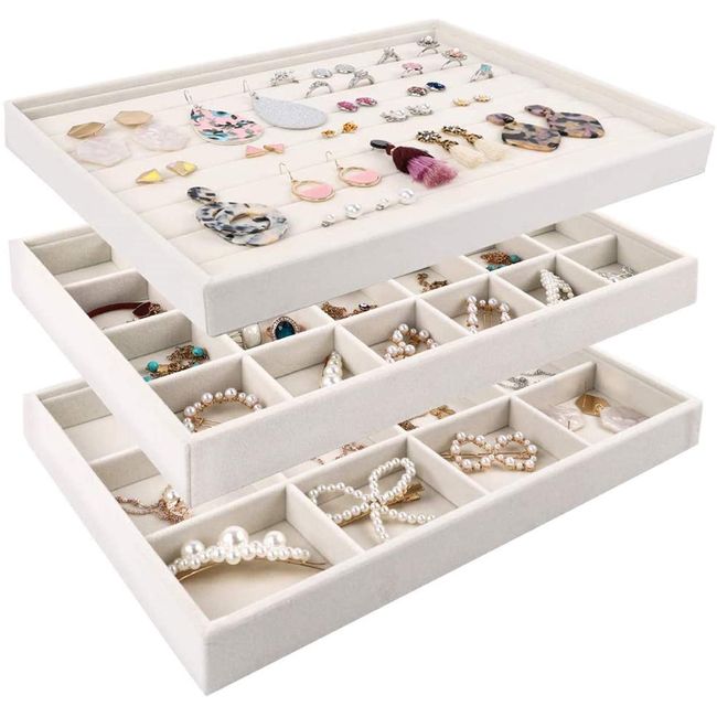 3 Piece Jewelry Organizer Tray Set