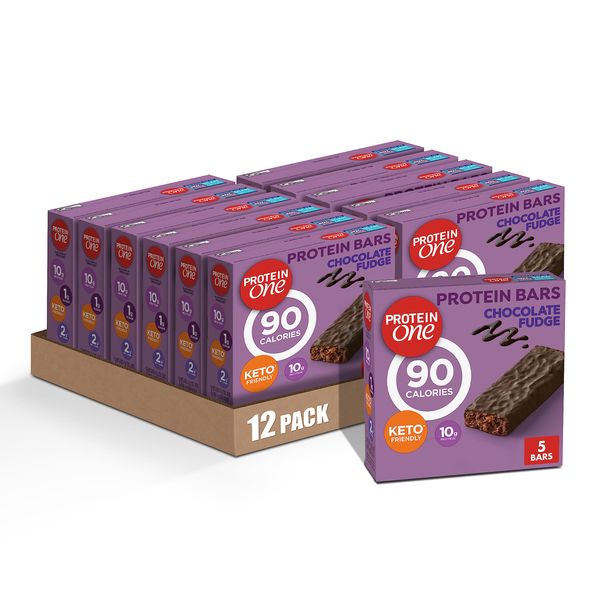 Protein One 90 Calorie Protein Bars, Chocolate Fudge, Keto Friendly, 5 ct (Pack of 12)