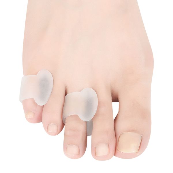 Hoogoo Pinky Toe Separators, Translucent Gel Toe Protector Spreader Small Silicone Toe Spacers, Cushions for Curled Overlapping Separate Toe Correct