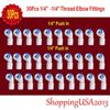 30 X 1/4"-1/4" Male Elbow Quick To Thread Fitting Connector RO Water Filter