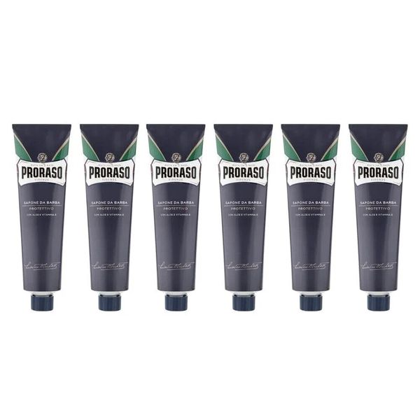 Proraso Shaving Cream in a Tube Protective and Moisturizing 5.2Oz BLUE Pack of 6