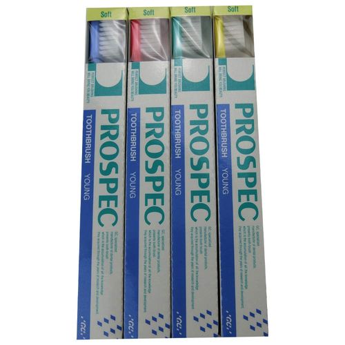 Prospec Young Toothbrush, Set of 5, Pastel Colors (S, Soft), Dental Exclusive