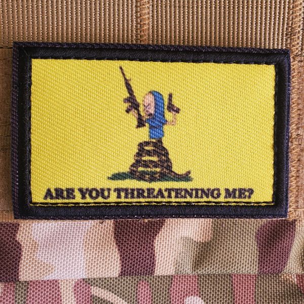ARE YOU THREATENING ME Sarcastic Tactical Morale Patch Hook and Loop