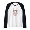 Skull with Beard and Glasses in Rainbow Gay Design Raglan
