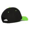 Curve Bill Adjustable Baseball Cap, Black/Lime