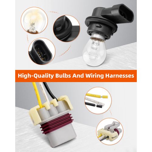 LANDSIN Front DRL Daytime Running Light Turn Signal Lamp Bulb Set Fit for Jeep Renegade 2014 2015 2016 2017 2018 2019 2020, Front Running Lights Socket Holder with Three Hole Wires