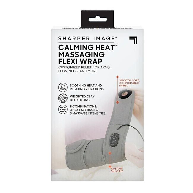 Sharper Image Heat Massaging Calming Heat - Flexi Wrap - Gray