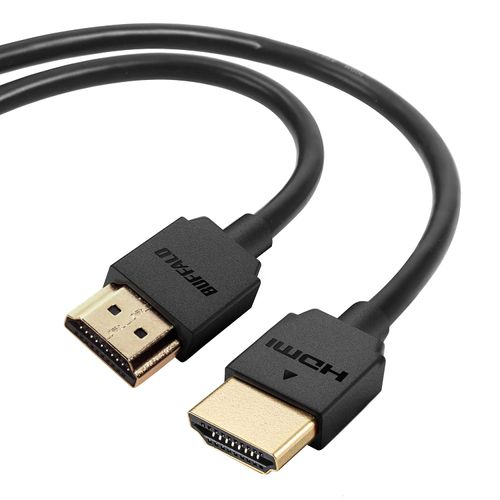 Buffalo BHDY10BK/N Soft HDMI Cable, 3.3 ft (1 m) ARC Compatible, 4K x 2K Compatible [High SPEED with Ethernet Certified]