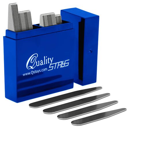 Smooth Stays 36 Quality Stainless Steel Collar Stiffeners in Box, Silver, 6-56mm & 12