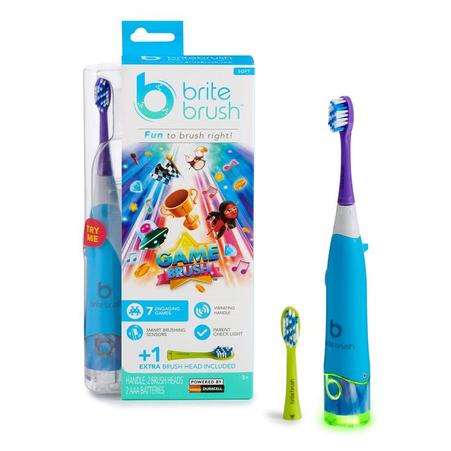 BriteBrush™ - GameBrush™ - The Interactive Smart Kids Battery Powered Toothbrush, 1 Count