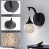 Modern Crystal Bubble Wall Sconce 5W Dimmable LED Sand Black Globe Light for Bed