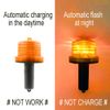 DE-Spark Handheld Emergency LED Solar Powered Strobe Warning Light, Road Construction Cone Traffic Light Flicker Beacon Lamp