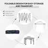 12' x 12' Backyard Party Cabana Gazebo w/ 3-Level Adjustable Height, Gray
