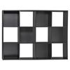 12-Cube Organizer Storage Wooden Bookshelf w/ Removable Back Panel Display Black
