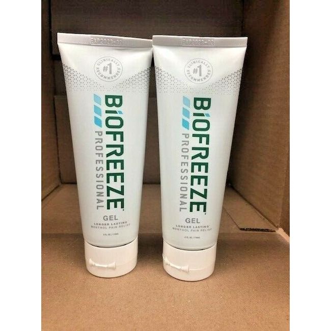 NEW Biofreeze Professional Gel 4 Oz Tube - Pack of 2.. Exp 5/24... 5% Menthol