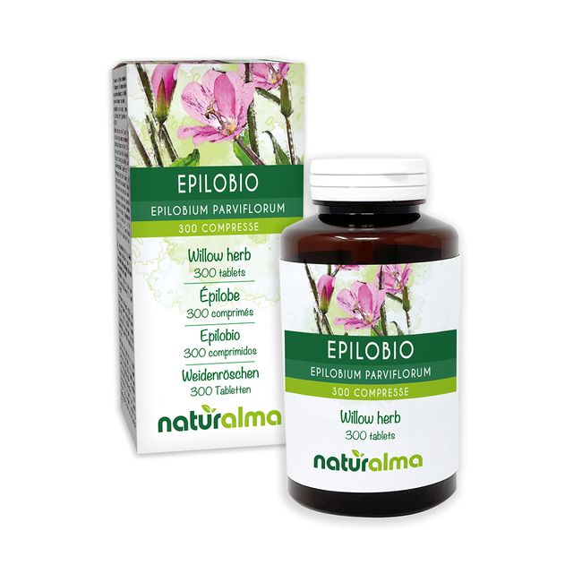 Willow herb or Fireweed (Epilobium parviflorum) herb NATURALMA | 150 g | 300 Tablets of 500 mg | Food Supplement | Natural and Vegan