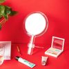 MILEDUO Double Sided Handheld Mirror with Stand 1X/10X Magnifier with Handle Clear Adjustable Handheld Mirror Round Makeup Hand Mirror for Women Girls Makeup Tools Home Travel