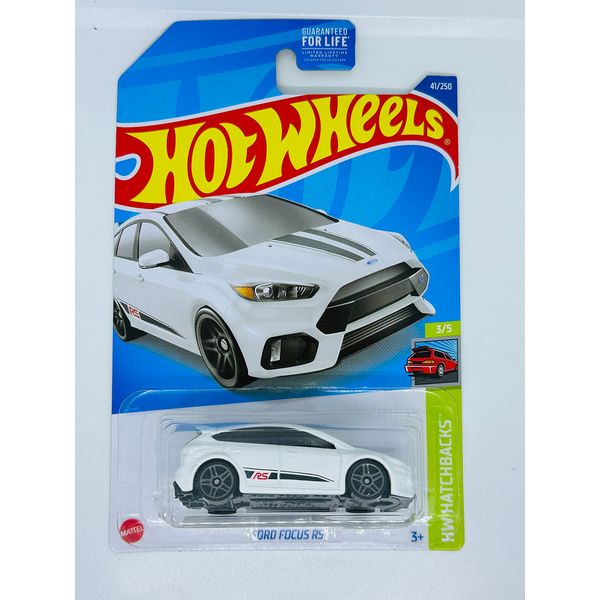 Hot Wheels 2022 - Ford Focus RS - Kroger Exclusive White - HW Hatchbacks 3/5-41/250 - Ships Bubble Wrapped in a Box