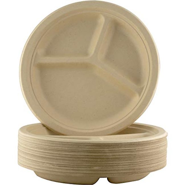 100% Compostable Disposable Paper Plates Bulk [9 50 Pack