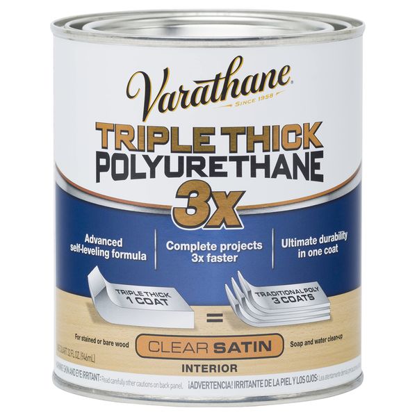 Rust-Oleum Varathane 284473 Triple Thick Polyurethane, 32 Fl Oz, Satin
