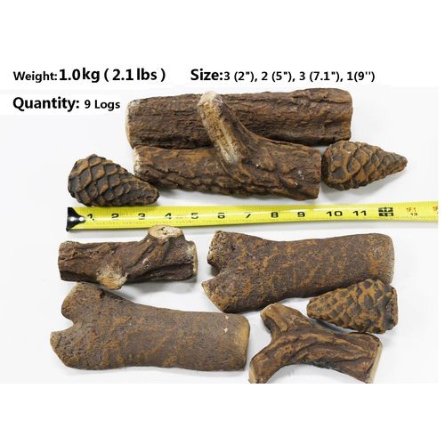 Ventless Electric Gas Fireplaces & Fire Pits Stoves 9 Pcs Ceramic woodlike logs