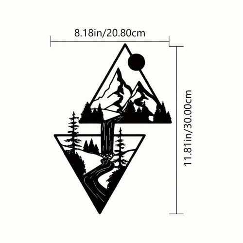 Mountain View Metal Wall Art Decor for Home Garden Living Room Large size