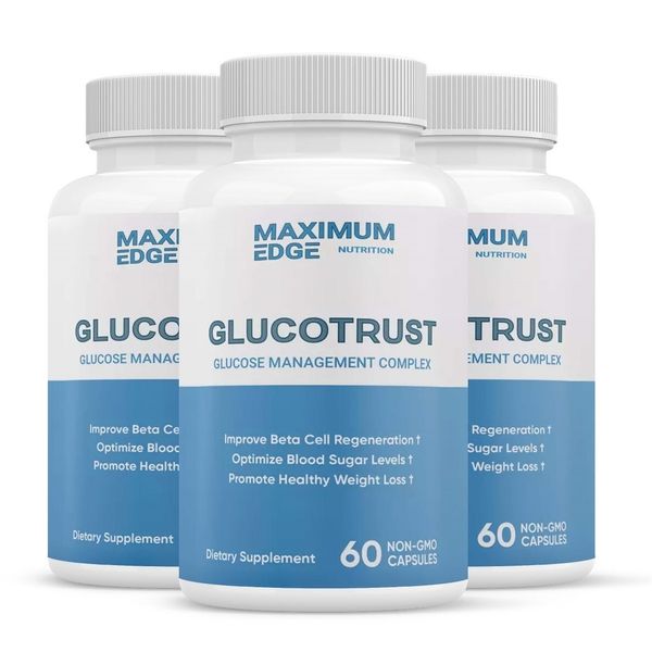 GLUCOTRUST Capsules, Glucotrust Blood Sugar Supplement Max Edge Formula (3 Pack)